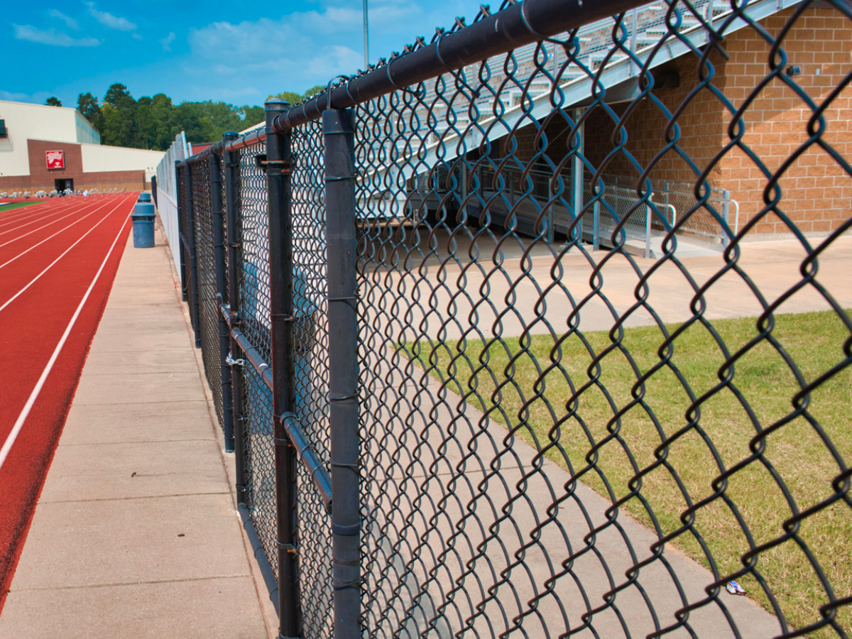 Black Vinyl Chain Link Fence Commercial and sports complex properties